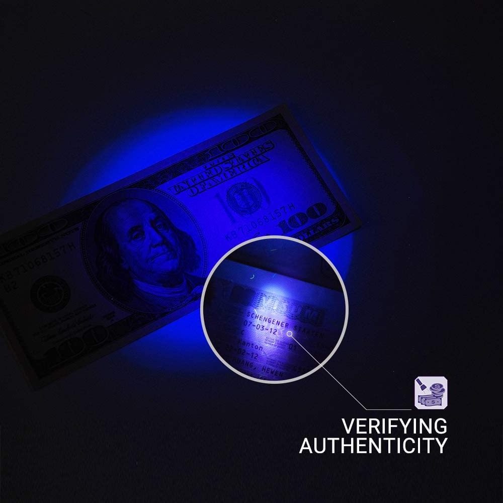 UV flashlight 365nm led portable AA torch ID card / passport / banknote/ fluorescent agent detector torch ultraviolet flashlight