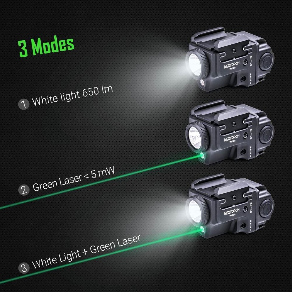 Green laser light 650 lumen light WL21G led mount 0-120moa adjustable  tactical light