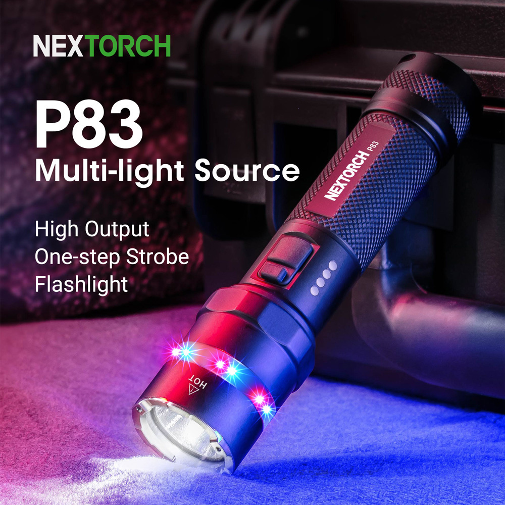 1300 lumen Nextorch P83  USB rechargeable outdoor lighting linterna  stick self defense tactical flashlight