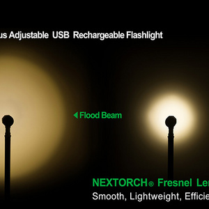 NEXTORCH PA5 660 lumens 360 degree focusing adjustable USB rechargeable flashlight white LED multi-function switch for outdoor