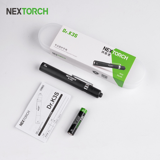 Nextorch Aluminum Alloy Nurse Penlight with Pupil Gauge LED Medical Pen Lights Dr. K3S White medical pen torch flashlight