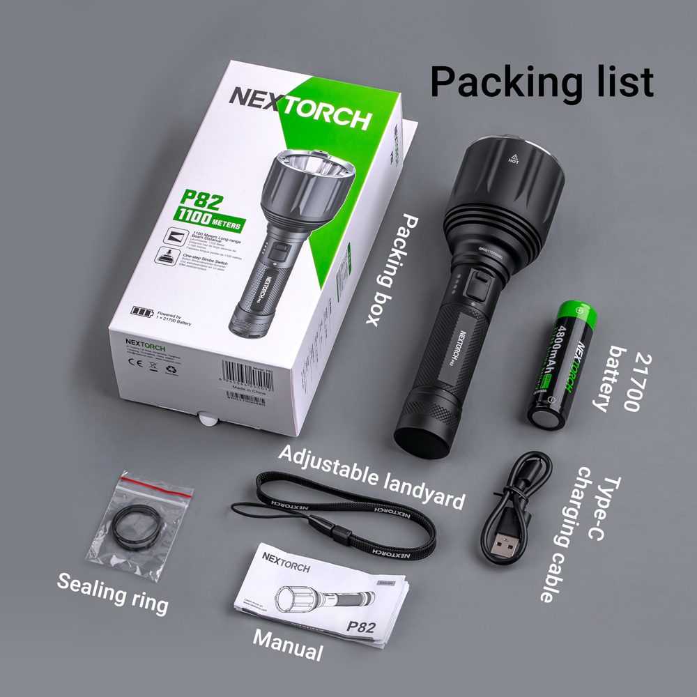 1100 meter 1200 lumen hunting torch set linternas Nextorch P82 super long distance for searching hunting tactical flashlight