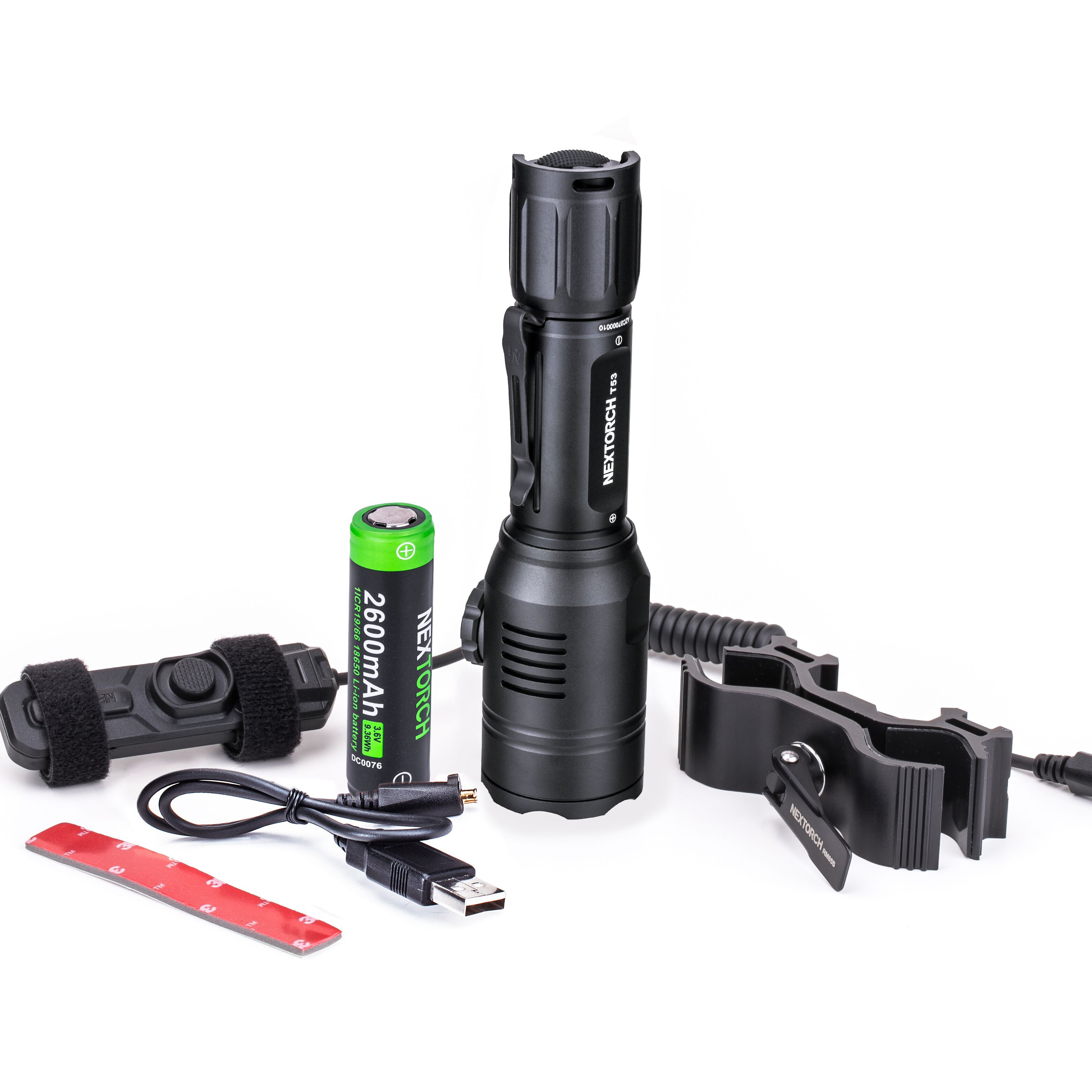 Nextorch T53 hunting flashlight set 760lumen rechargeable white red green 3 color in 1 flashlight