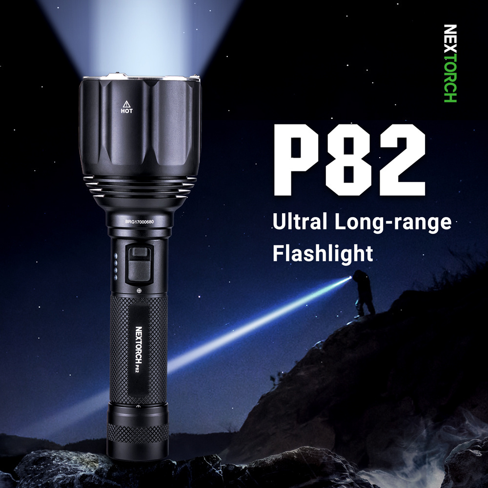 1100 meter 1200 lumen ultra long range tactical flashlight Nextorch P82 super long distance for searching hunting tactical use