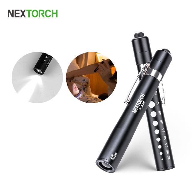 Nextorch Aluminum Alloy Nurse Penlight with Pupil Gauge LED Medical Pen Lights Dr. K3S White medical pen torch flashlight