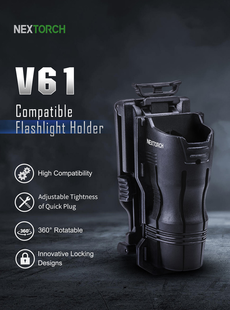 V61 tactical flashlight holster rotatable tactical holder for 5 inch belt tactical accessories holster