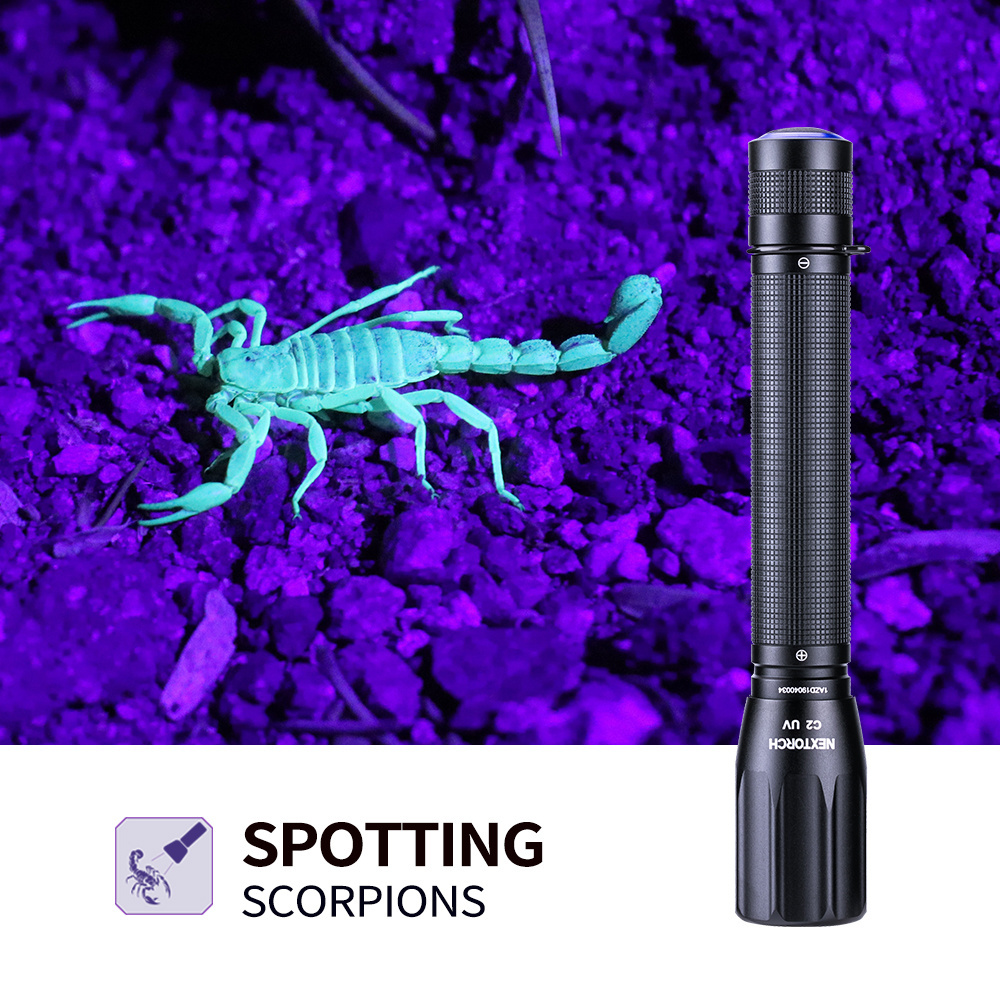 Blue violet laser pointer 405nm nextorch C2UV detector scorpion identification uv flashlight scorpion flashlight blacklight