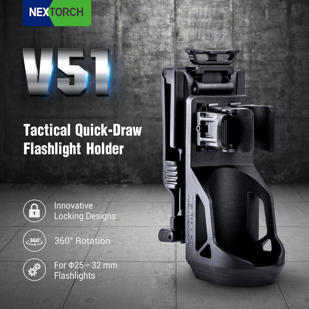 360 degree rotation flashlight holder  Tactical torch holster belt  flashlight holder V51