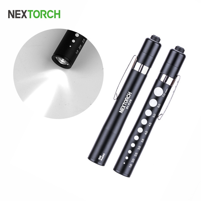 Nextorch Aluminum Alloy Nurse Penlight with Pupil Gauge LED Medical Pen Lights Dr. K3S White medical pen torch flashlight