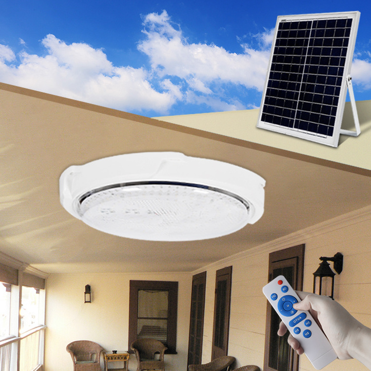 Solar Power Battery Modern Surface Mount Indoor Residential 40w 60w 100w 200w 300w Led Solar Ceiling Light