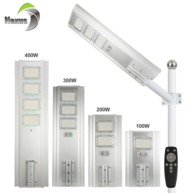 OEM ODM Ip65 Outdoor Waterproof Road Light Night Day Smart Integration 100w 200w 300w 400w All In One Led Solar Street Light