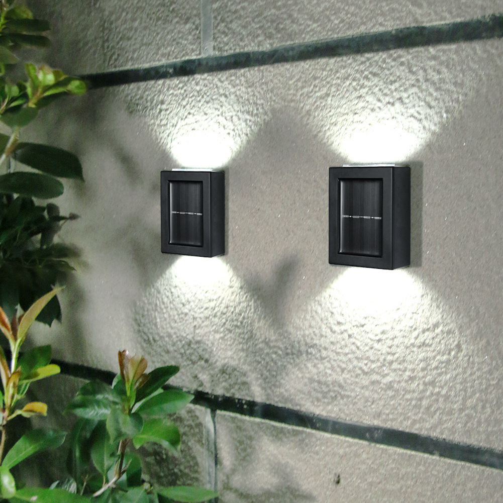 Wholesales Outdoor Garden Park Lighting IP65 Waterproof Stair Corner Light ABS Exterior Led Solar Wall Lamp