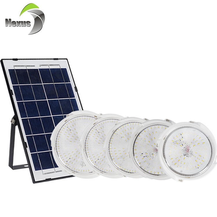 Rechargeable Round Solar Power Battery Outdoor 40w 60w 100w 200w 300w White Solar Led Ceiling Light