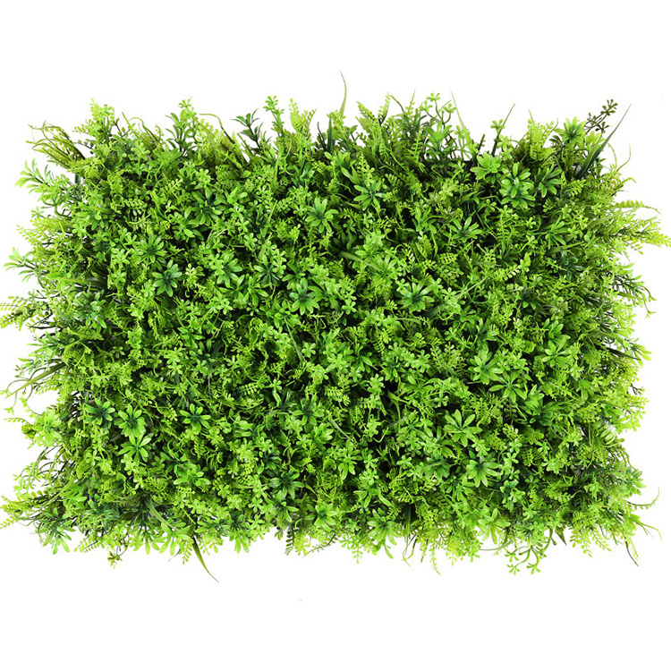 Panels Plastic Greenery Plant Artificial Grass Wall Backdrop For Home Restaurant Indoor Decor