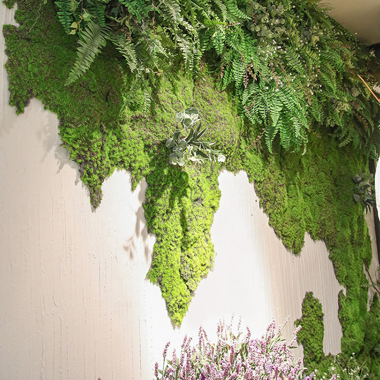 New design Yunnan factory green art panels forest decorative preserved artificial moss wall panel