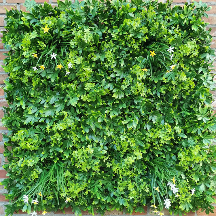 Home Outdoor Garden UV Protected Faux Plastic Green Bakcrop Panel Artificial Plant Grass Wall For Decor