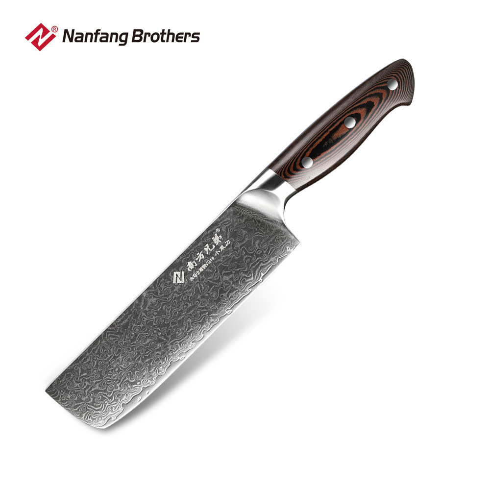 Yangjiang Kitchen Knife VG10 Damascus Steel Chinese Cleaver Nakiri Knife with Micarta Handle