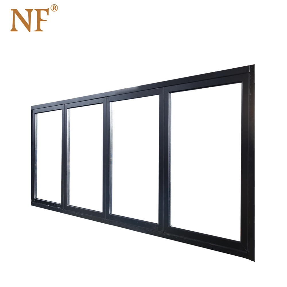 Horizontal folding windows aluminum folding soundproof  glass windows