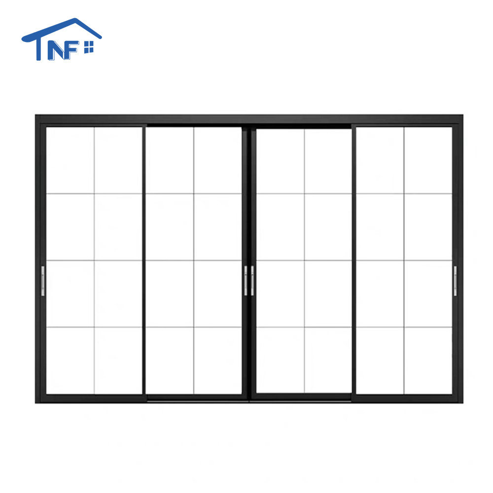 15 Years Warranty Aluminum Glass Pocket Door Transparent Sliding Door Triple Rail Linkage Sliding Doors