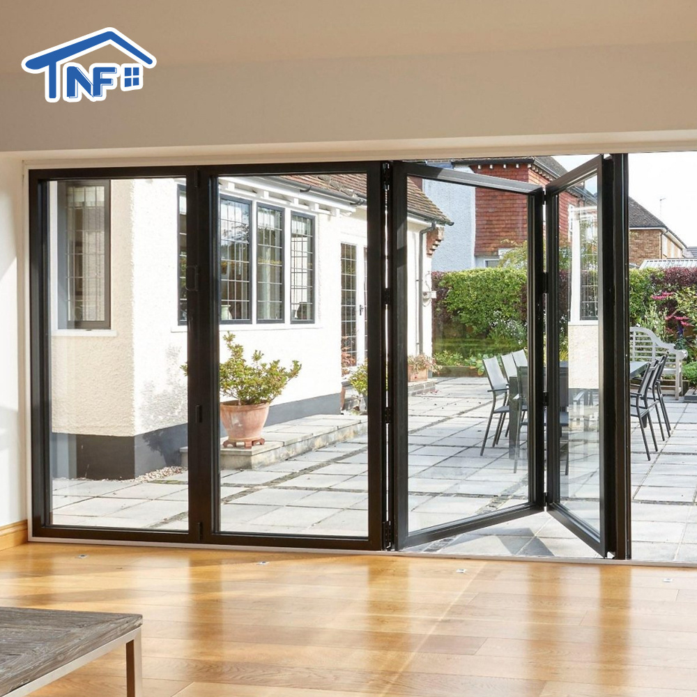 NFRC folding sliding door system aluminum concertina folding doors bifold door