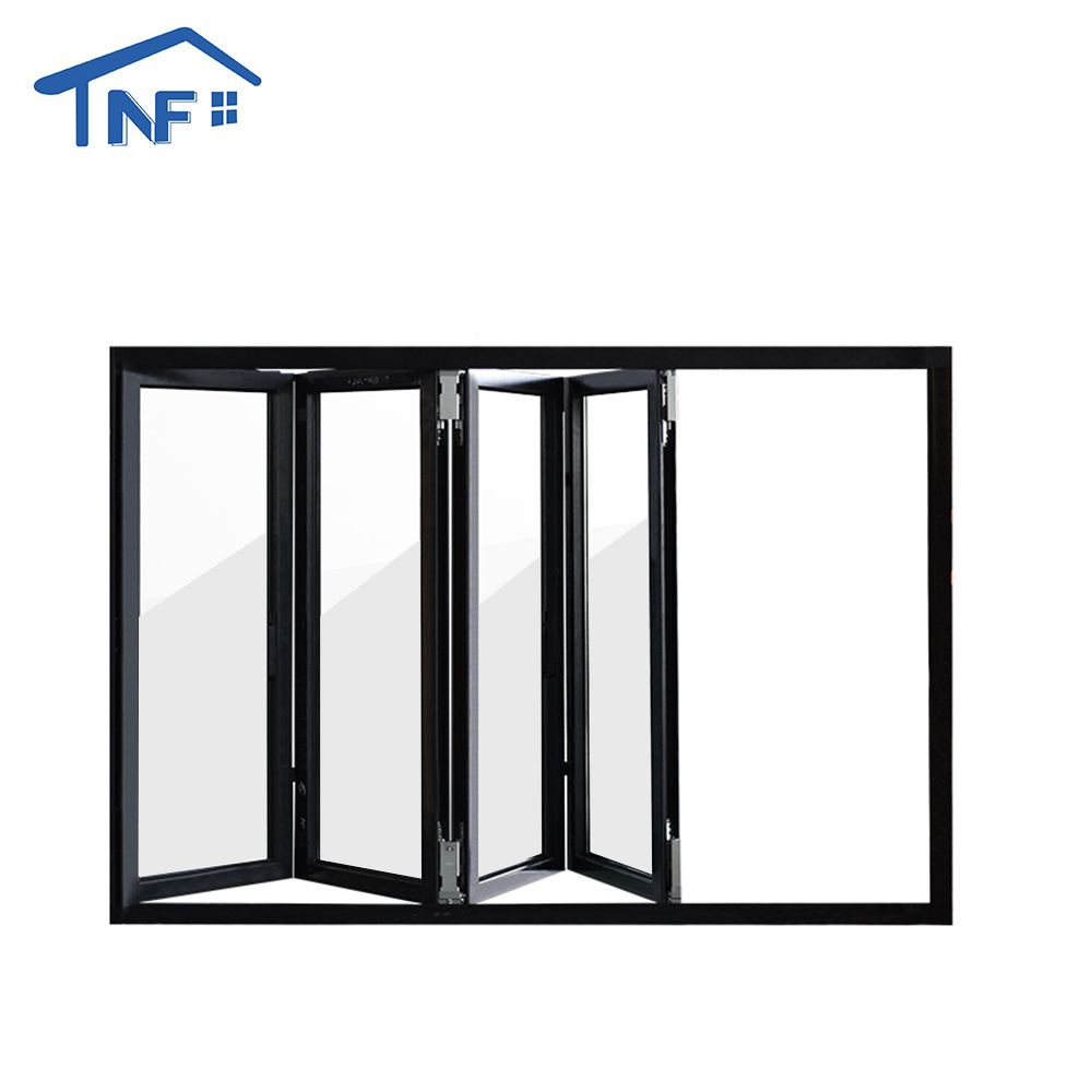 Wholesale Aluminium Folding Windows Residential Storefront Accordion Bi-Folding Sliding Window Price