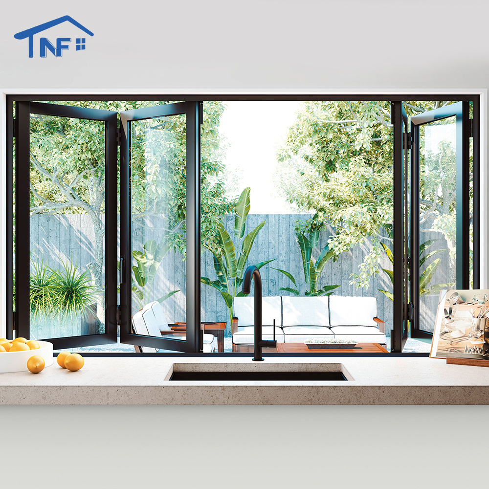 Aluminium horizontal folding window aluminium bifold window