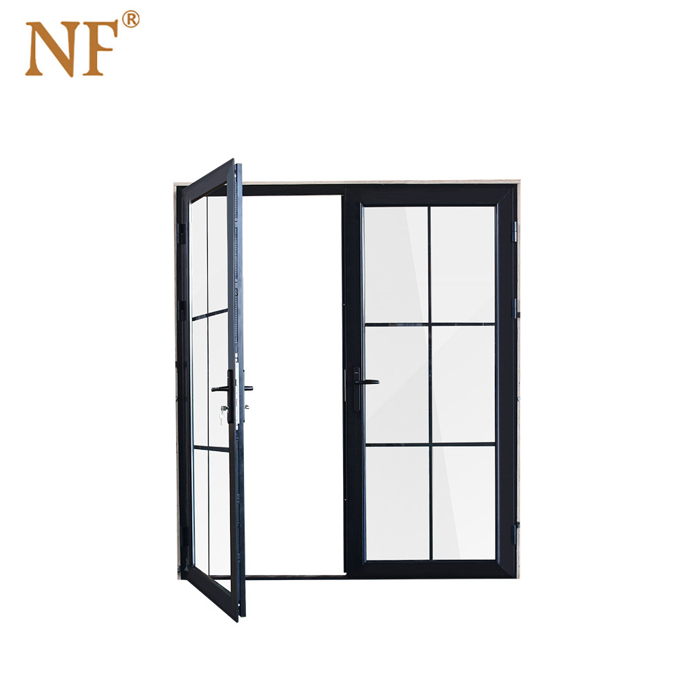 Aluminum glass arched interior double french doors