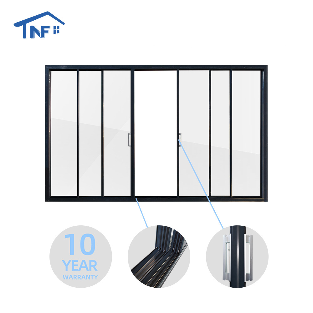 Customized sliding patio door double tempered glass aluminum exterior noiseless sliding door