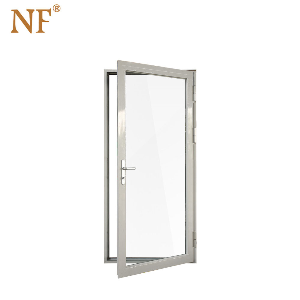 Interior aluminum frame glass double swing door