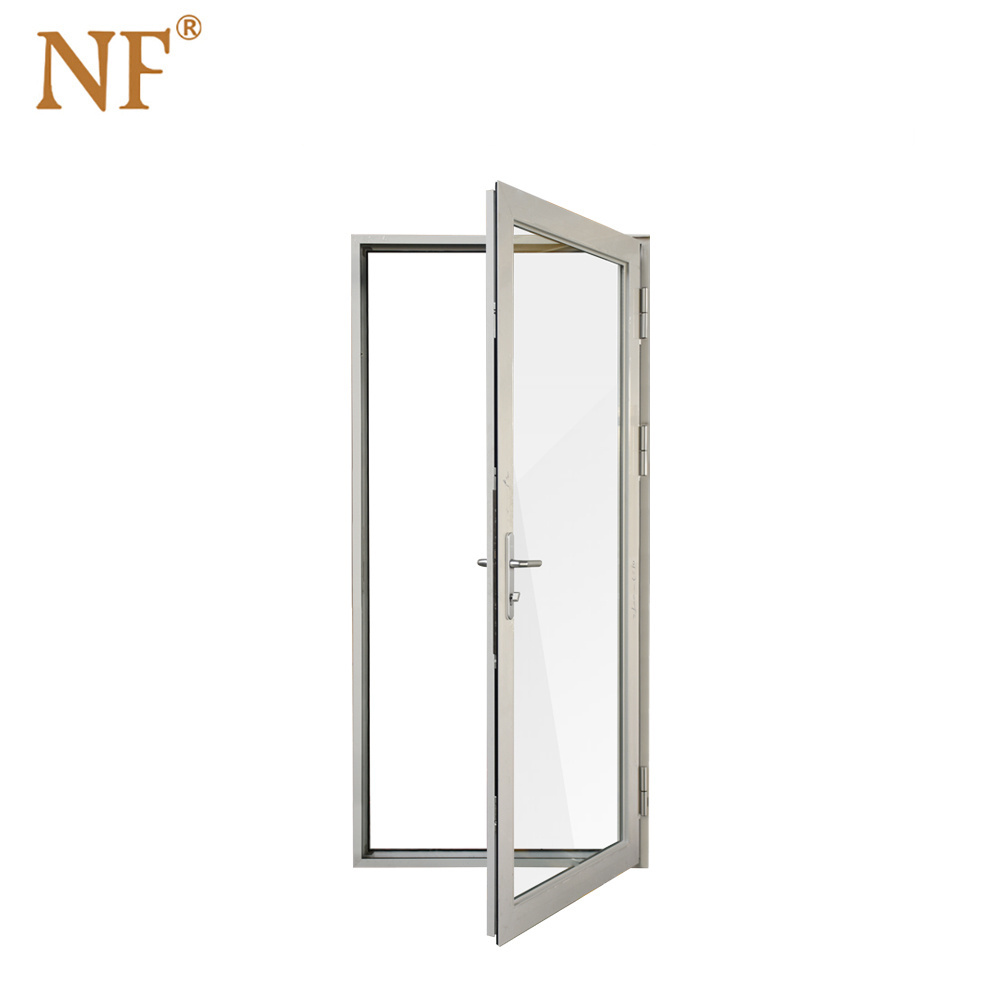 Interior aluminum frame glass double swing door