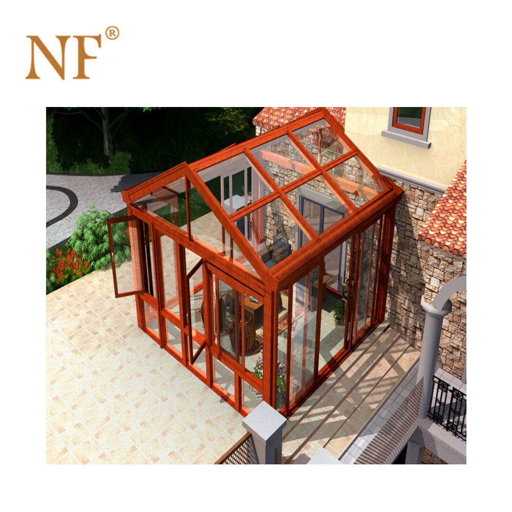 Aluminum conservatory Glass House Prefabricated sunroom with tempered glass