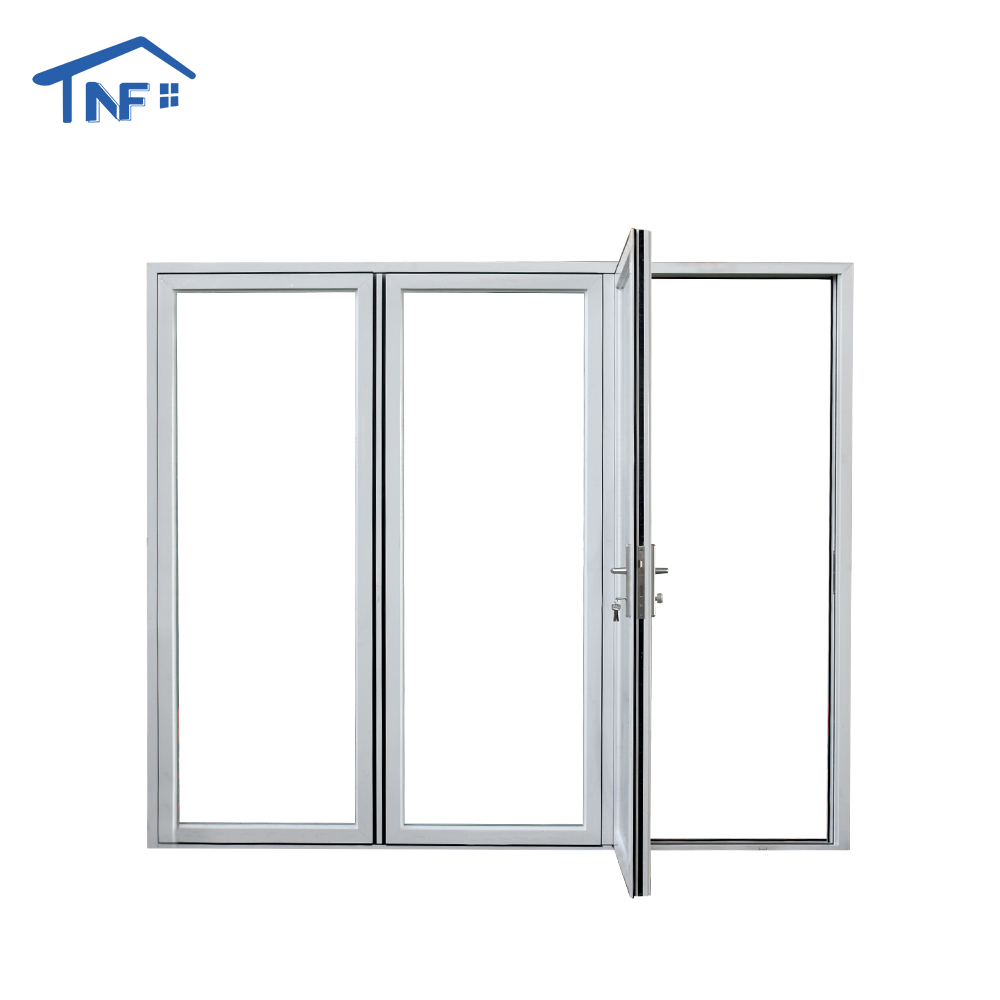 Safety tempered glass aluminium folding bifold windows/doors with handles