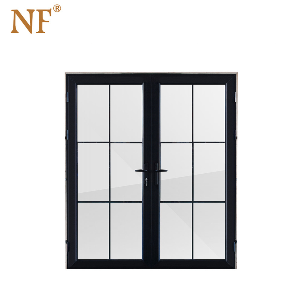 Aluminum glass arched interior double french doors