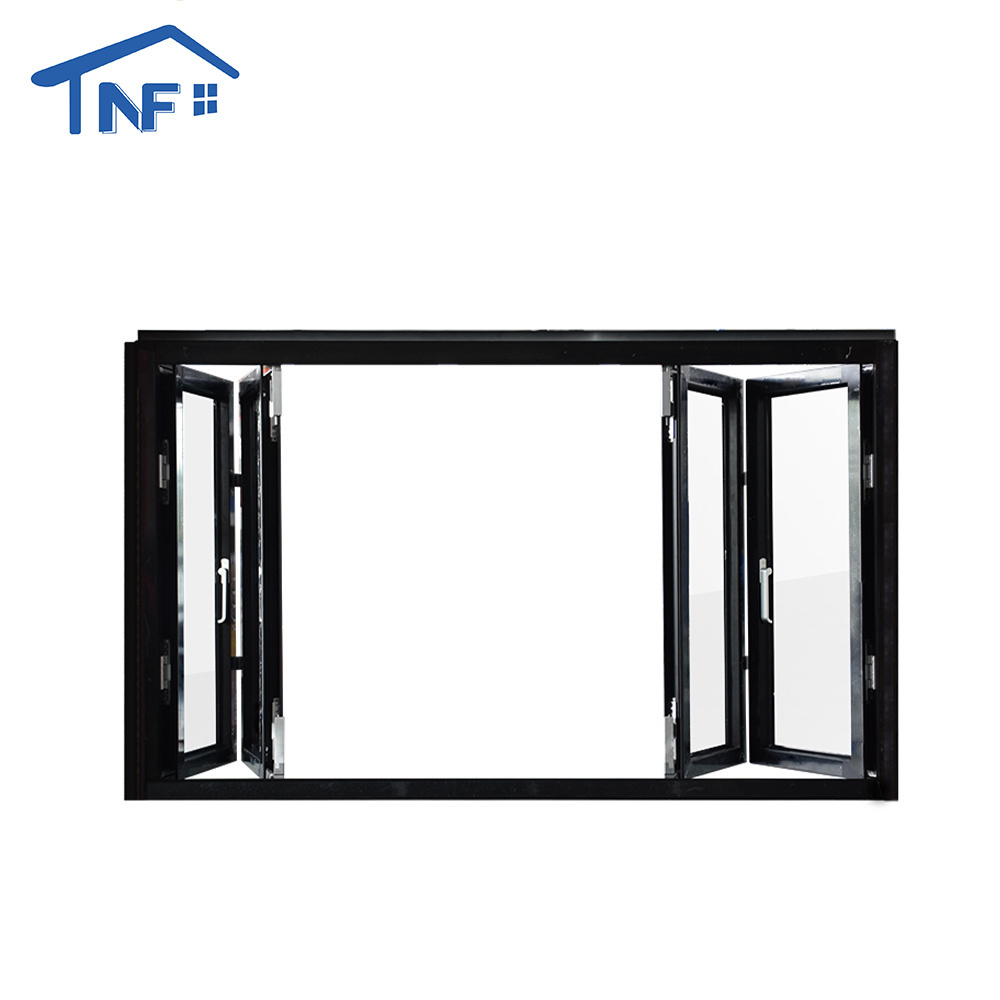 Wholesale Aluminium Folding Windows Residential Storefront Accordion Bi-Folding Sliding Window Price