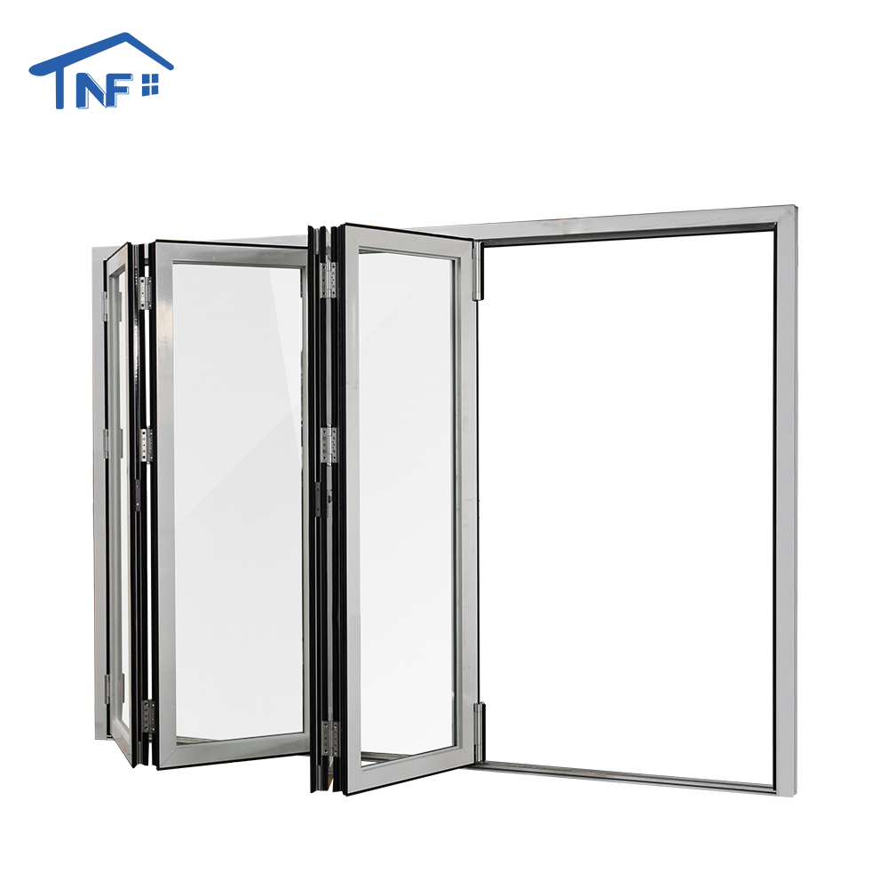 Foshan Doors Foldable Custom Made Bifold Door Modern Folding Aluminum Alloy Profile Villa Doors With EPDM Rubber Strip