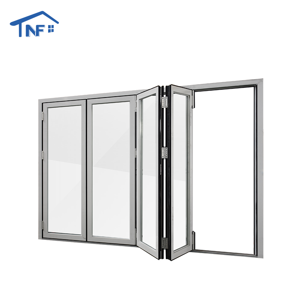 Foshan Doors Foldable Custom Made Bifold Door Modern Folding Aluminum Alloy Profile Villa Doors With EPDM Rubber Strip