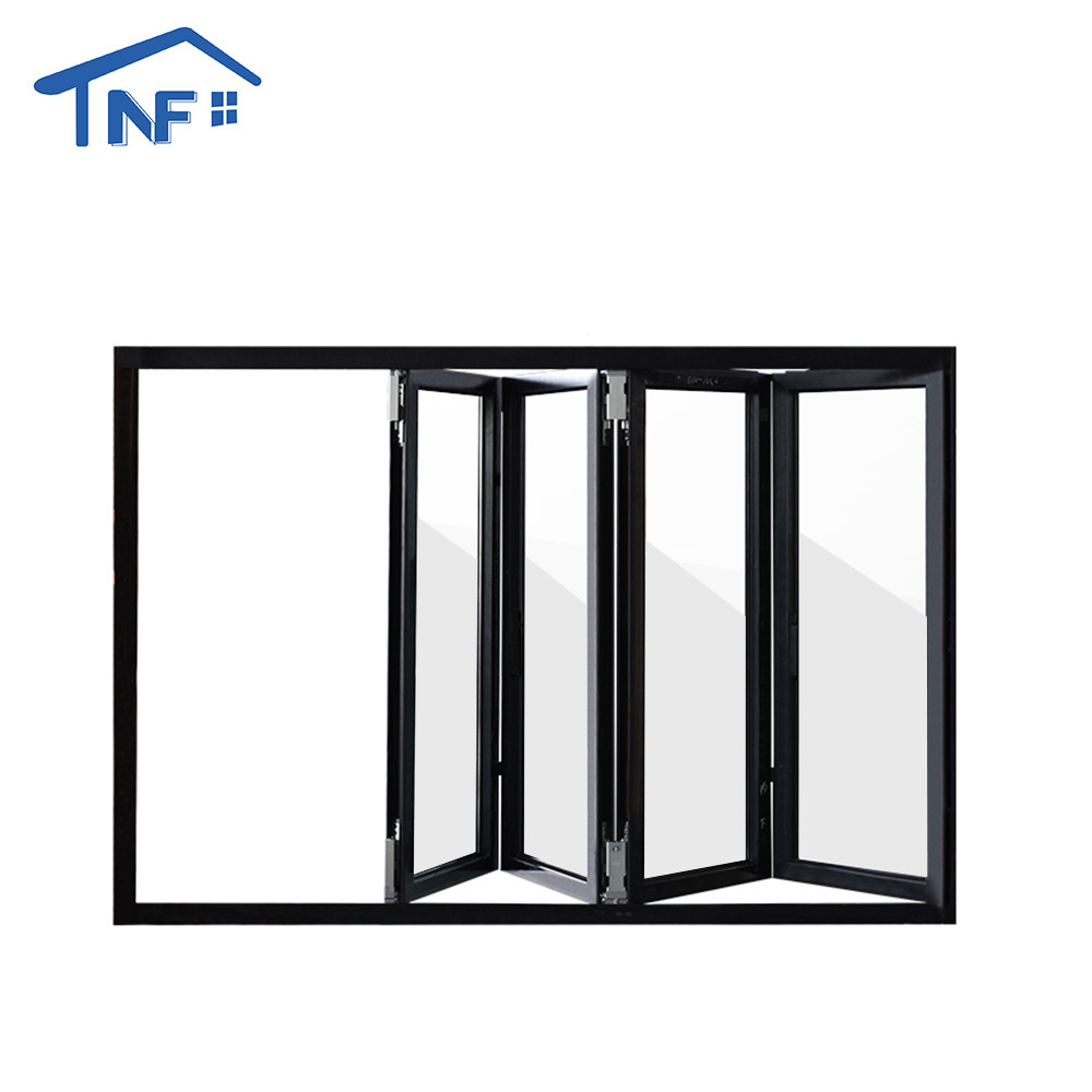 Wholesale Aluminium Folding Windows Residential Storefront Accordion Bi-Folding Sliding Window Price