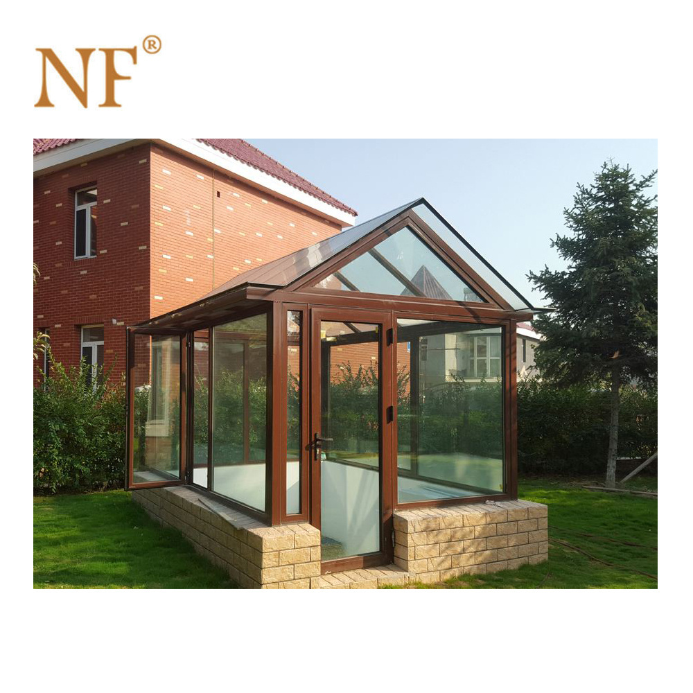 Aluminum conservatory Glass House Prefabricated sunroom with tempered glass