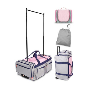 Dance Bag with Garment Rack Duffel Travel Bag with Rack for Shows Rolling Garment Bag Travel Best Gifts for Dancers