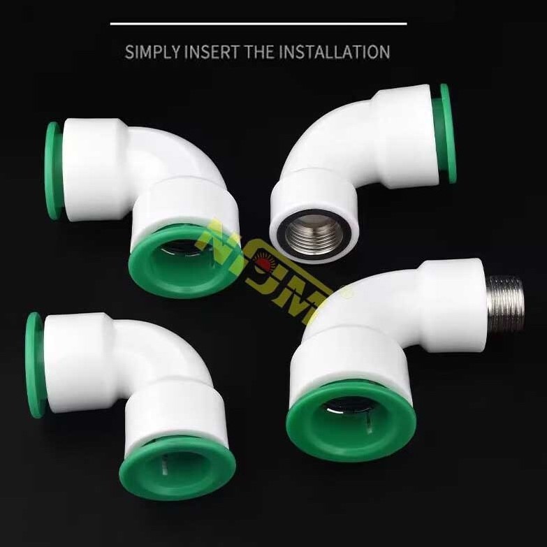 NFJM PPR Quick Fitting Non-hot melt removable quick contact pipe fittings Water Tee plastic pipe fitting factory wholesale