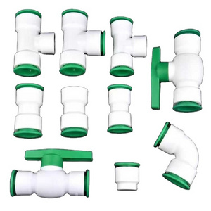 NFJM PPR Quick Fitting Non-hot melt removable quick contact pipe fittings Water Tee plastic pipe fitting factory wholesale