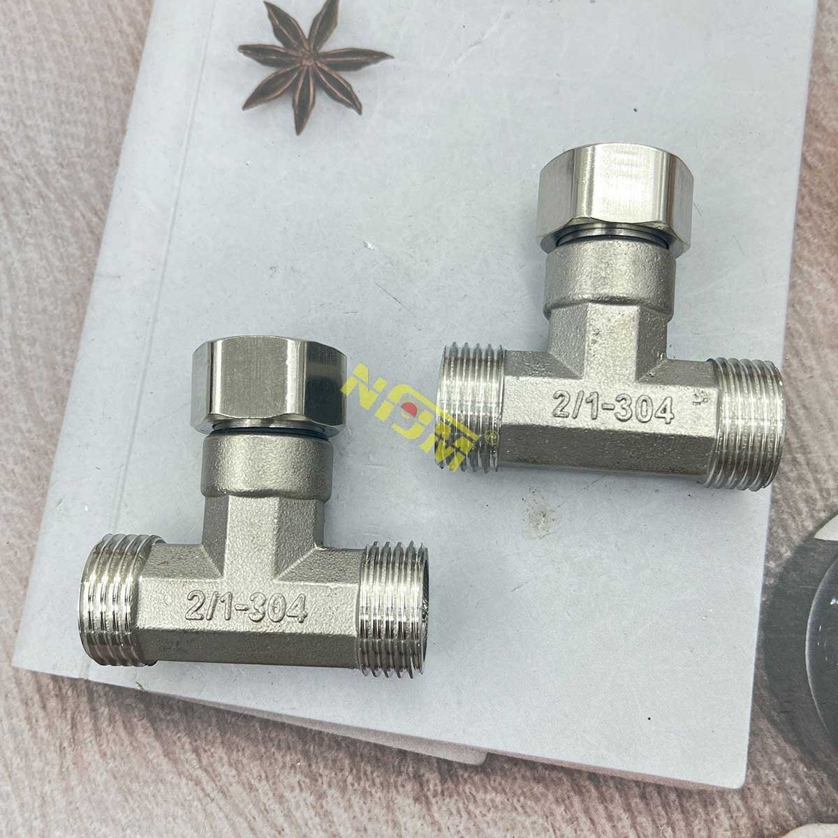 NFJM Stainless Steel G1/2 Union Hexagon Tee Elbow Connector 1/2