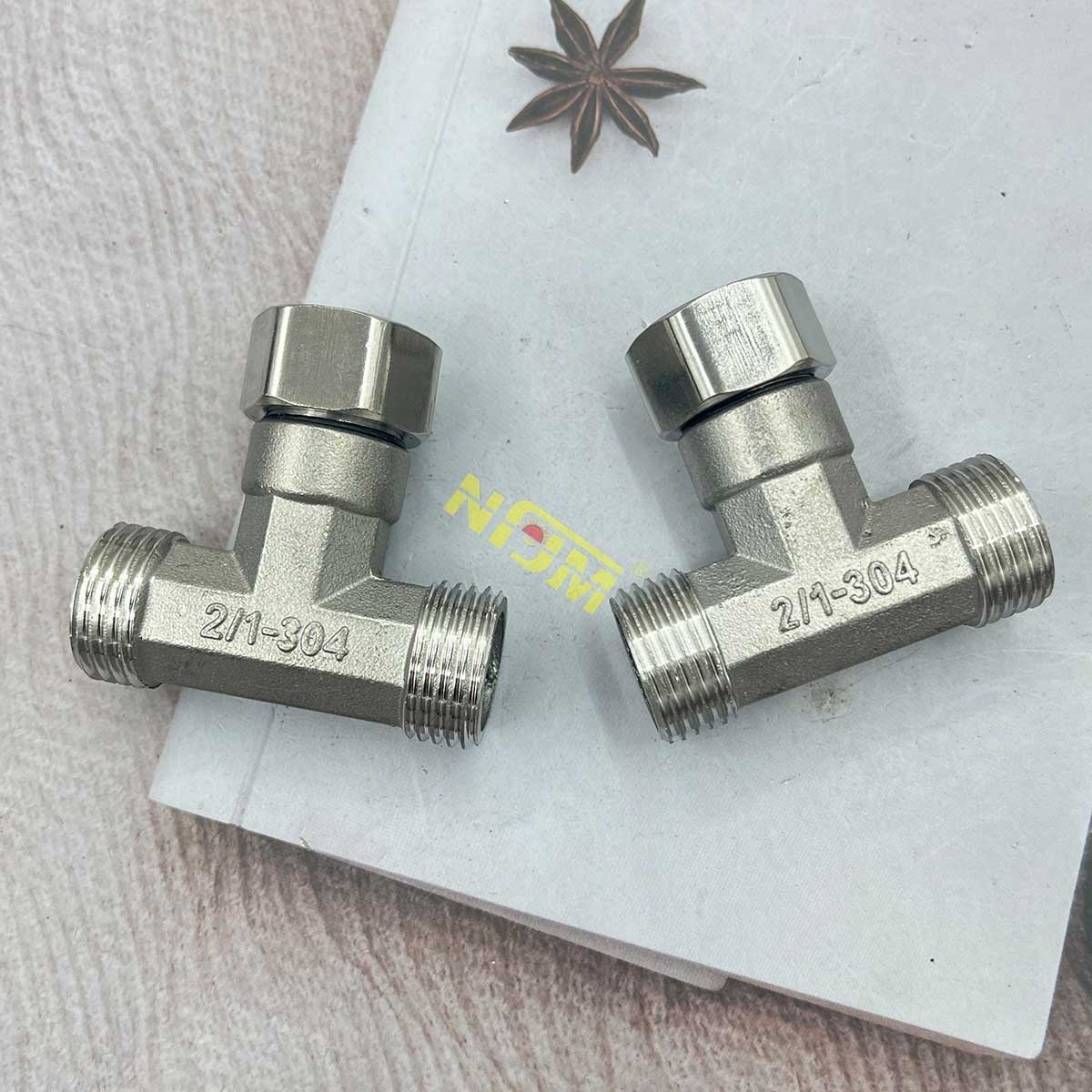 NFJM Stainless Steel G1/2 Union Hexagon Tee Elbow Connector 1/2