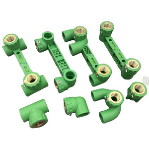 Wholesale ppr equal potential double pipe fittings 4 min 2025 shower anti-shock connector green grey thickened pipe fittings