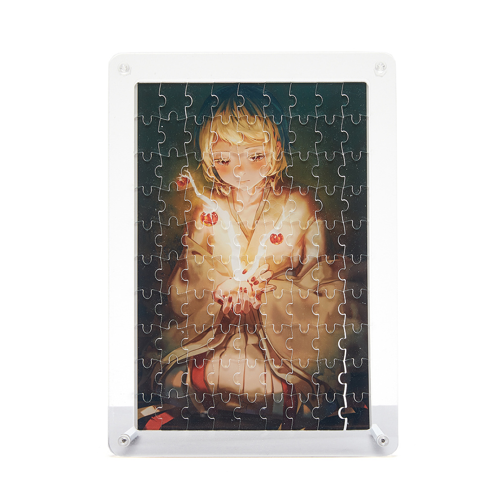 Factory wholesale clear plastic girl 3d acrylic jigsaw puzzle photo frame