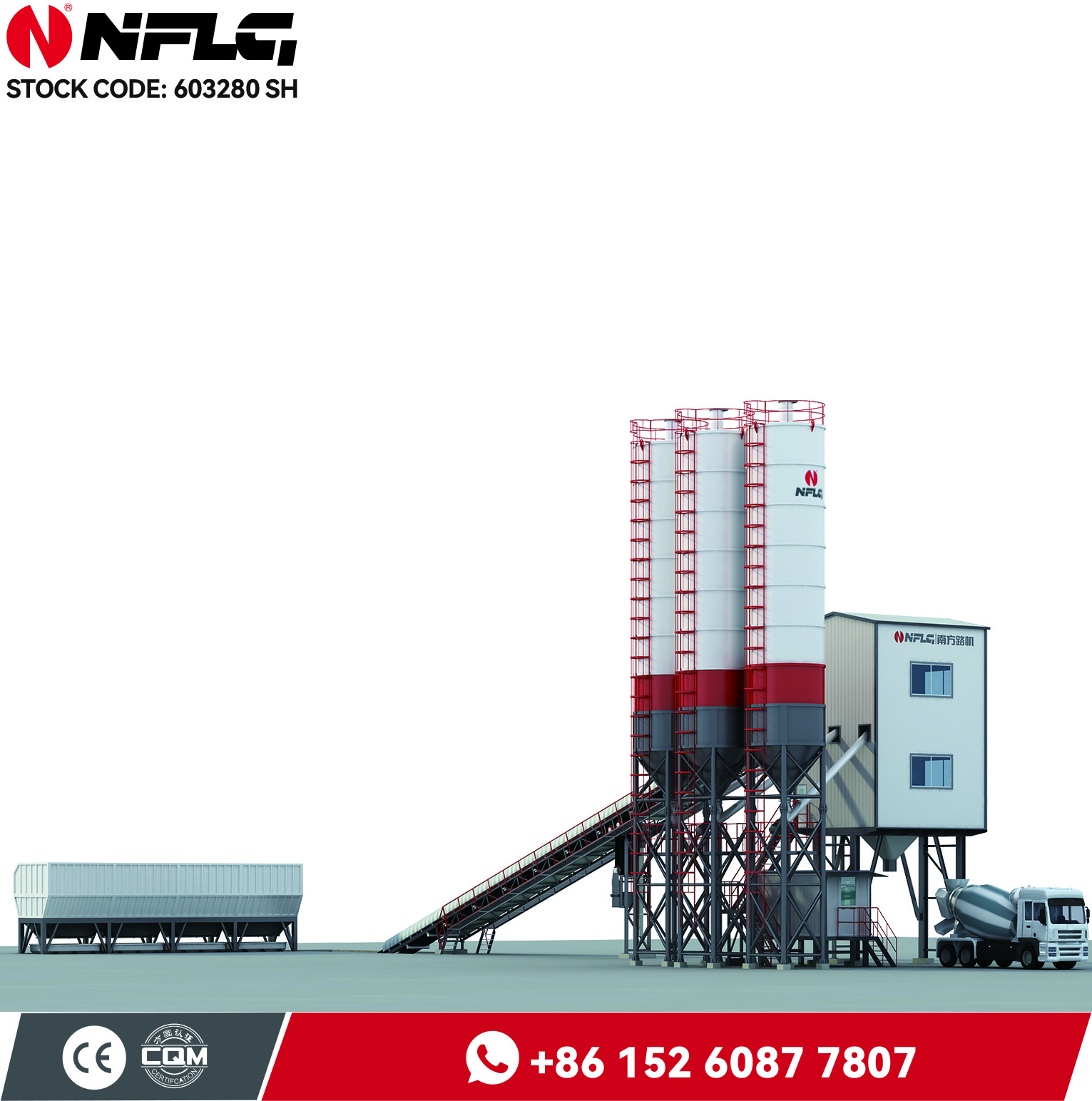 Small Mini Hzs50 Ultratech On Plc Control System Ready Mix Concrete Batching Plant