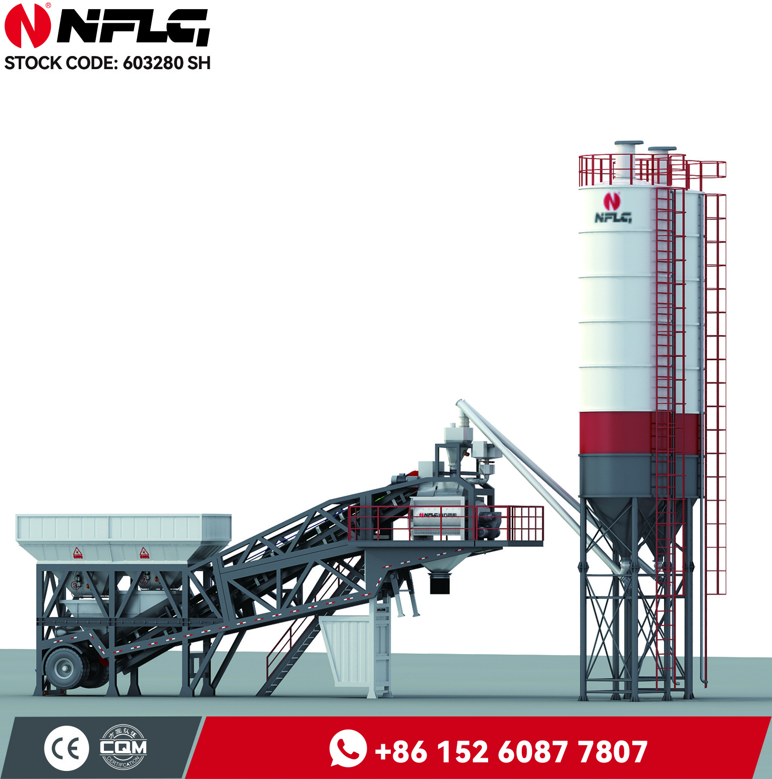 YHZS60 60M3/H Mobile Concrete Batching Plant