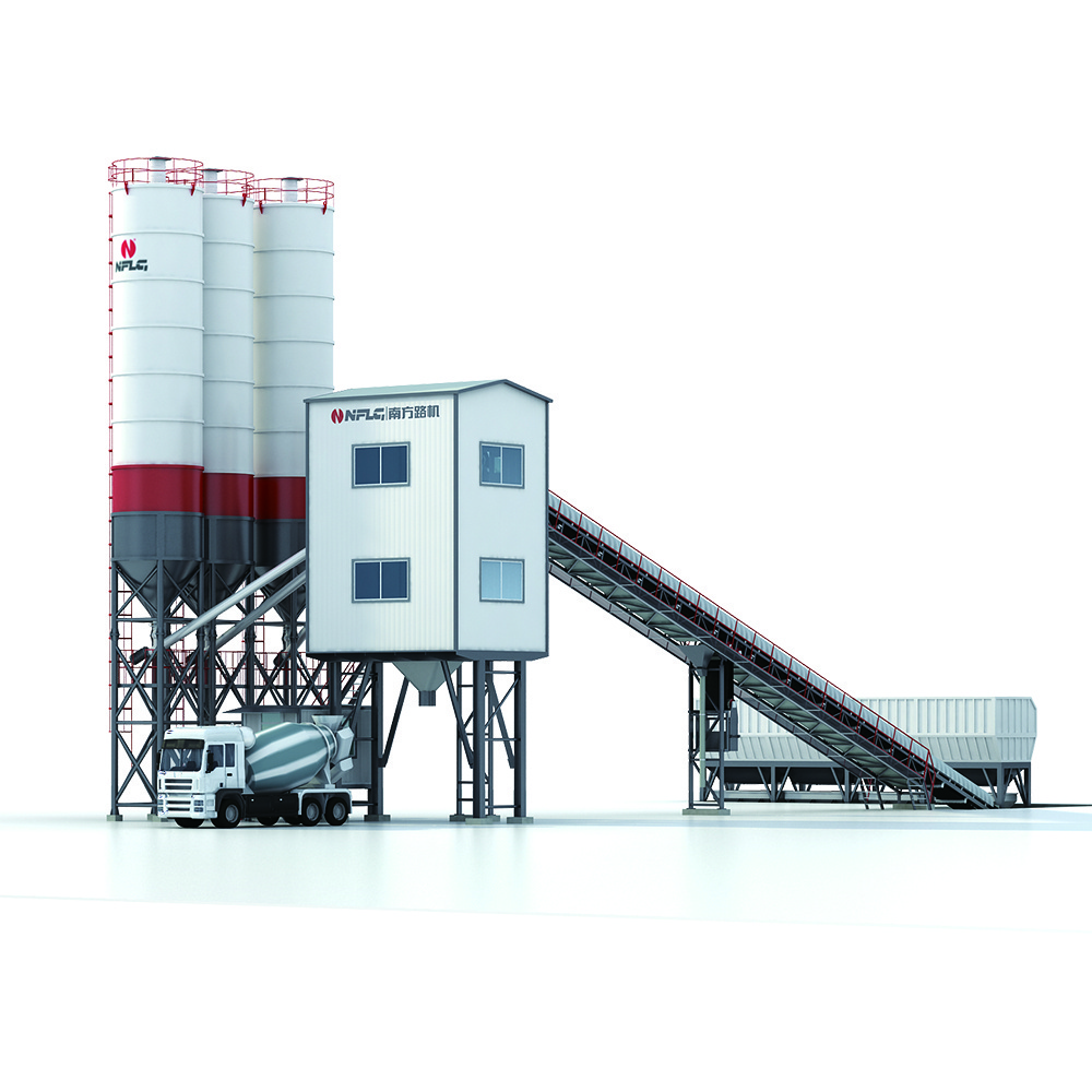 Small Mini Hzs50 Ultratech On Plc Control System Ready Mix Concrete Batching Plant