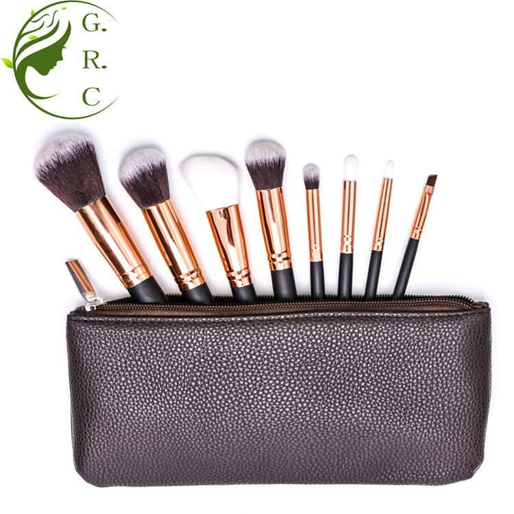 Maquillaje brush applicator cosmetic Nylon hair make up brusher custom logo private label wholesale 8 piece makeup brushes set