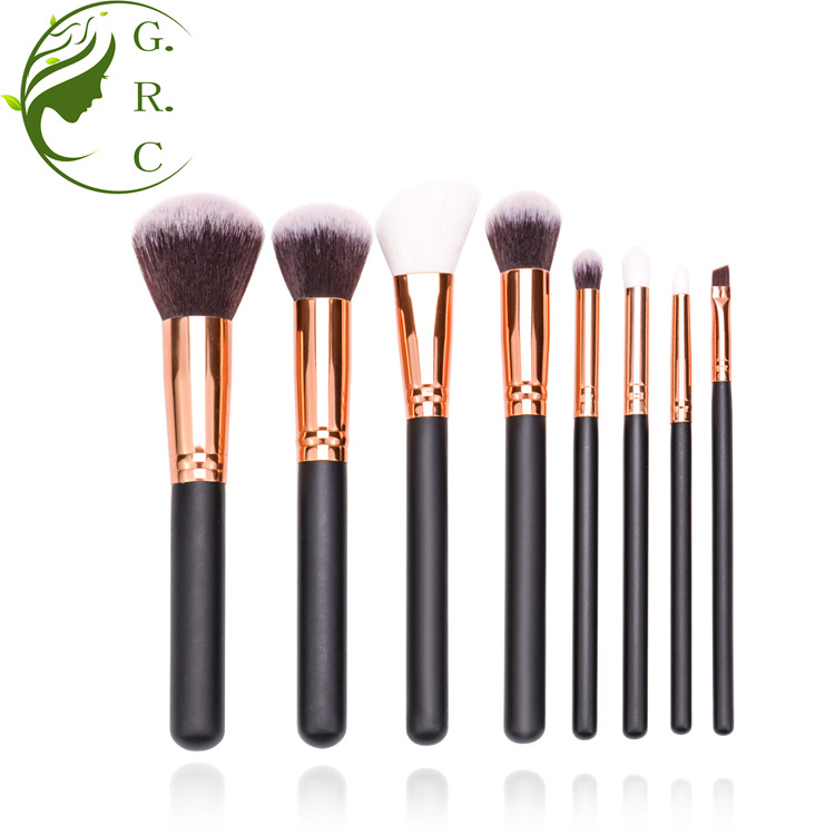 Maquillaje brush applicator cosmetic Nylon hair make up brusher custom logo private label wholesale 8 piece makeup brushes set